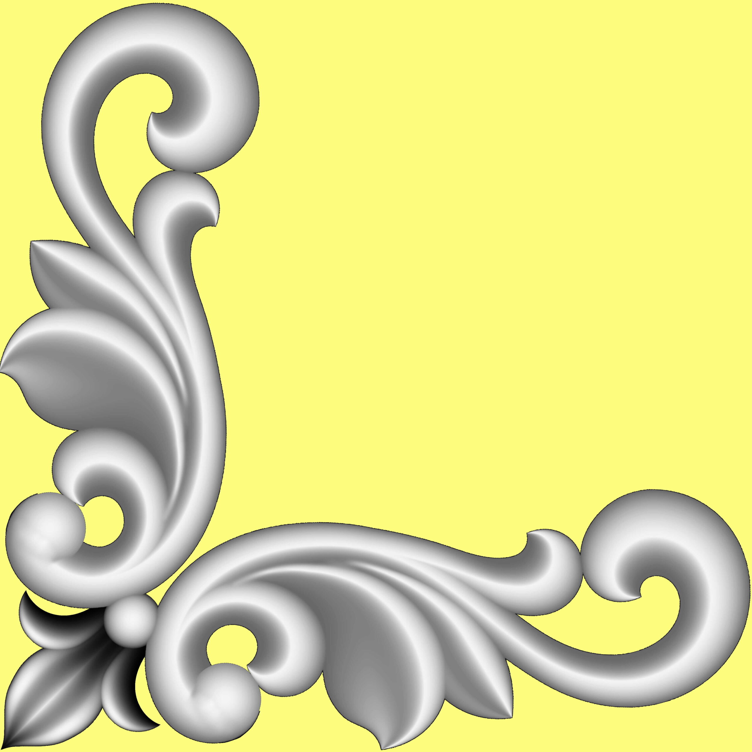 CORNER2 Decorative 3D Corner CNC Design File 2 - Image 1