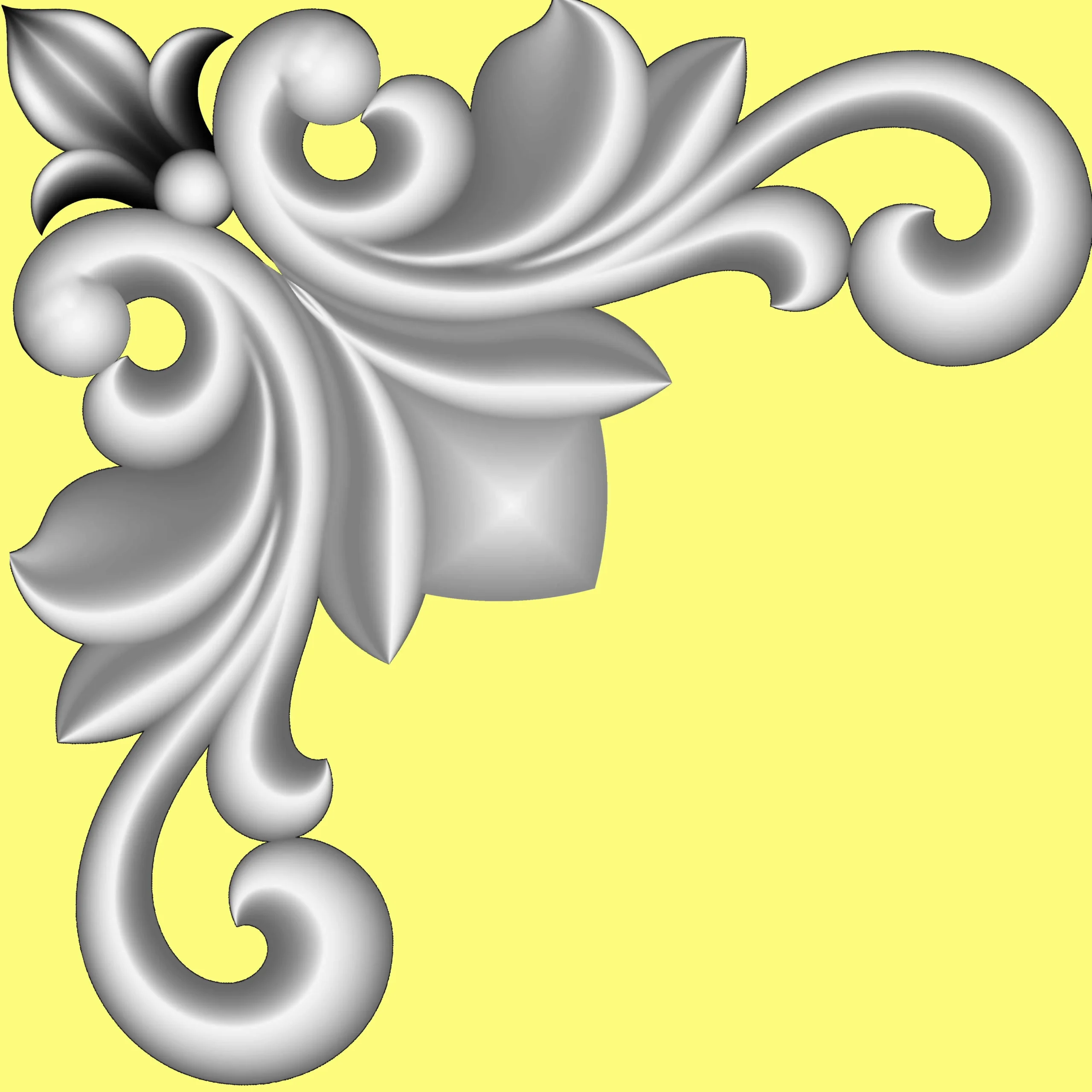 CORNER3 Decorative 3D Corner CNC Design File 3 - Image 1