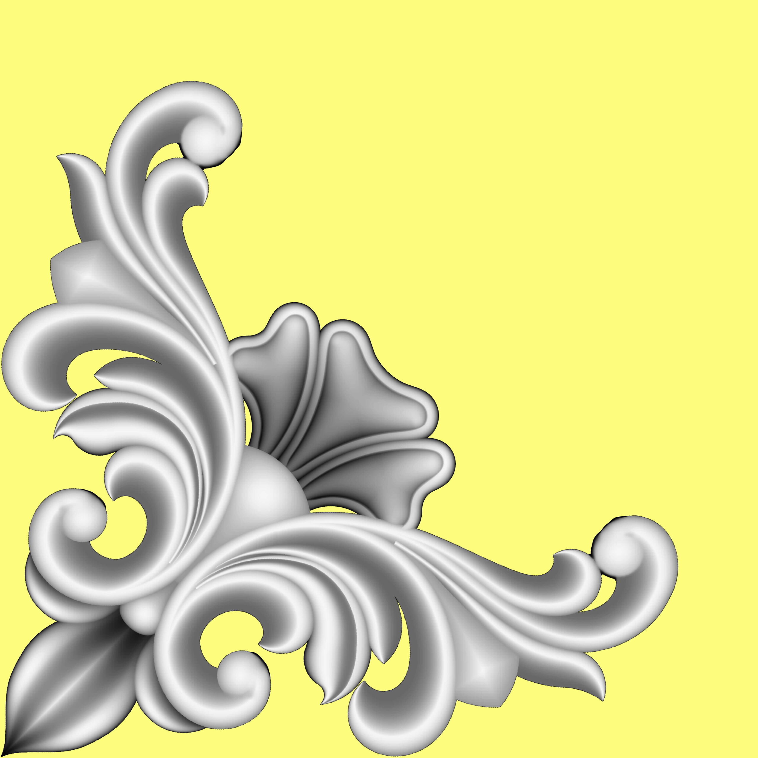 CORNER6 Decorative 3D Corner CNC Design File 6 - Image 1