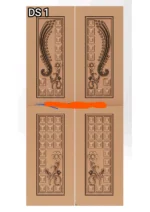 Modern 3D Double Door CNC Design Files 1