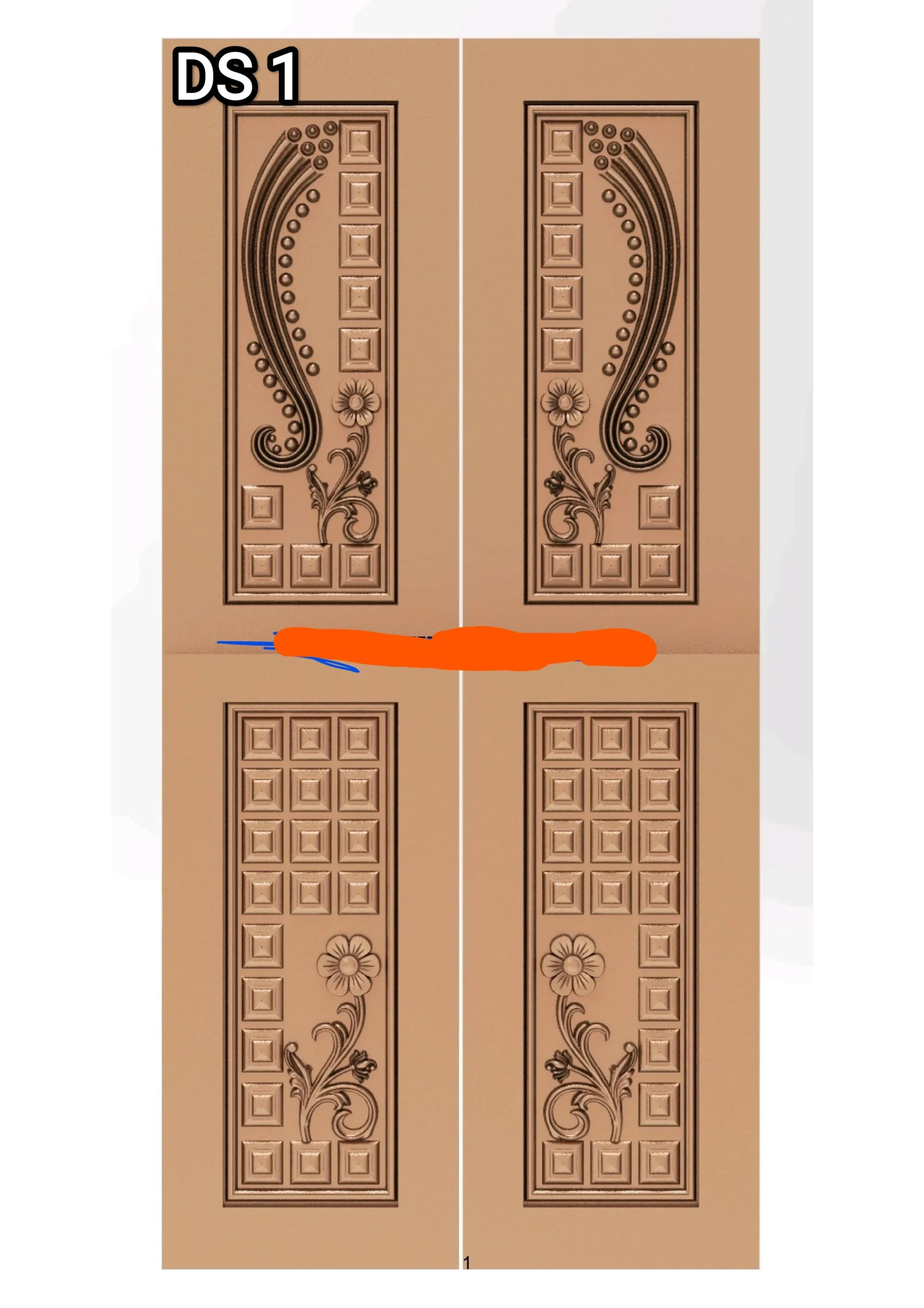 DOUBLE DOOR EDITION 3_Page_01 Modern 3D Double Door CNC Design Files 1 - Image 1