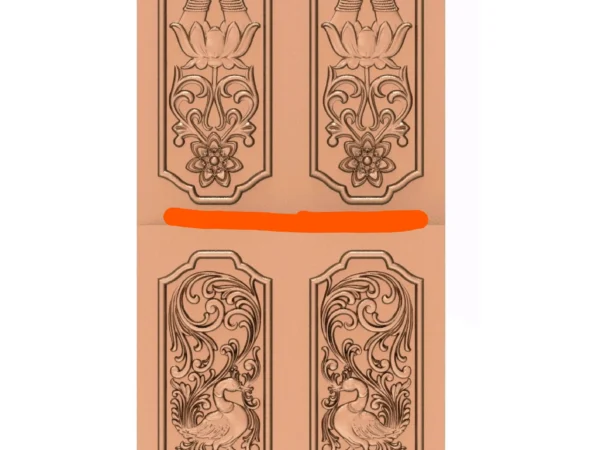 Modern 3D Double Door CNC Design Files 5