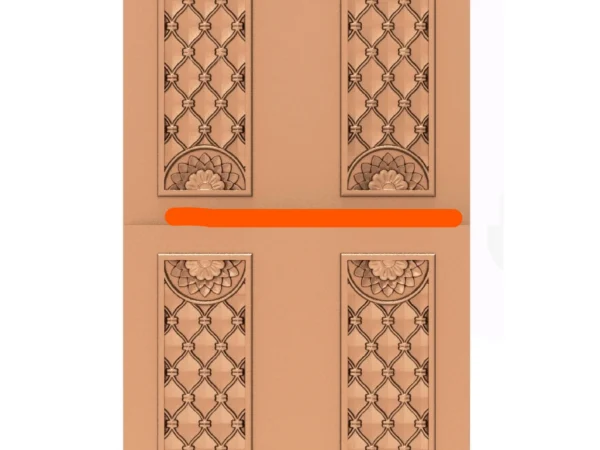 Modern 3D Double Door CNC Design Files 6