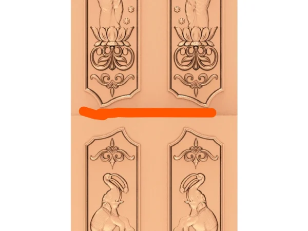 Modern 3D Double Door CNC Design Files 8