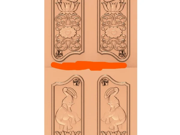 Modern 3D Double Door CNC Design Files 10