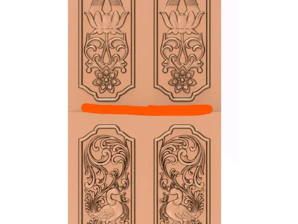 Modern 3D Double Door CNC Design Files 12