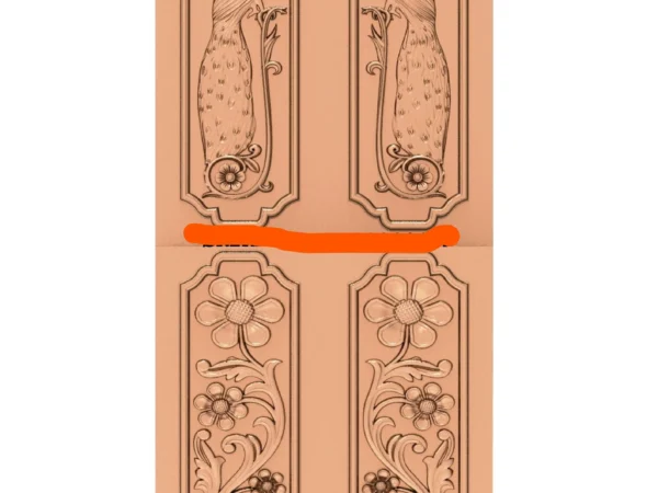 Modern 3D Double Door CNC Design Files 14