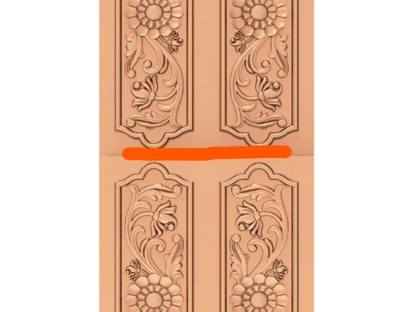 Modern 3D Double Door CNC Design Files 20