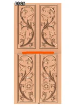 Modern 3D Double Door CNC Design Files 26