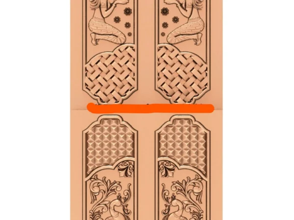 Modern 3D Double Door CNC Design Files 27