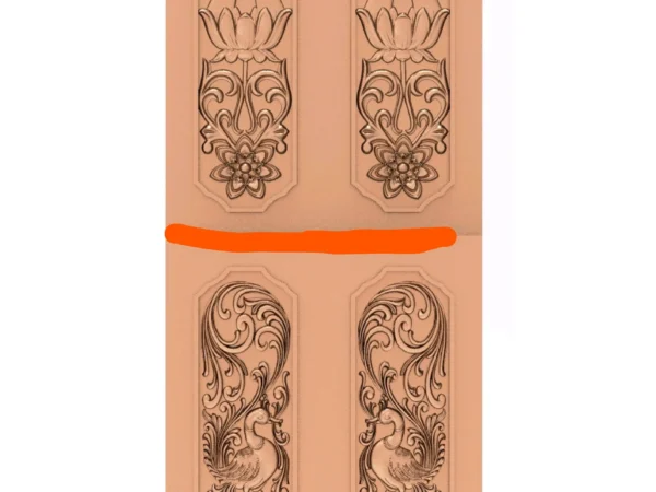 Modern 3D Double Door CNC Design Files 47