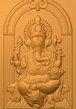 3D Ganesh ji CNC Design 7