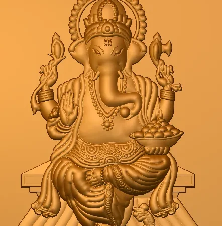 3D Ganesh ji CNC Design 10