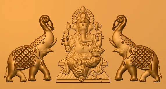 3D Ganesh ji CNC Design 11