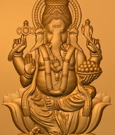 3D Ganesh ji CNC Design 14