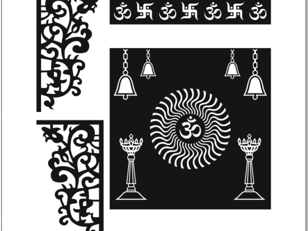 2D Pooja Room CNC Design 1