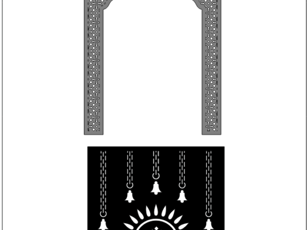 2D Pooja Room CNC Design 2