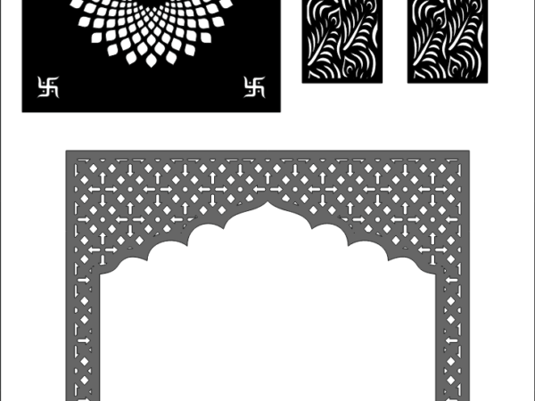 2D Pooja Room CNC Design 3