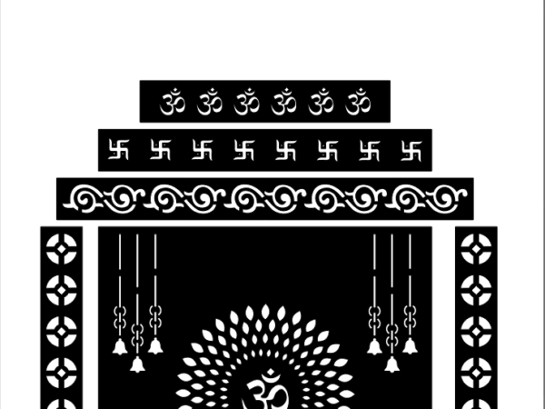 2D Pooja Room CNC Design 9