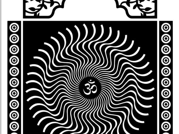 2D Pooja Room CNC Design 10