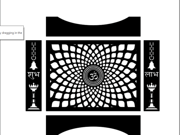 2D Pooja Room CNC Design 12