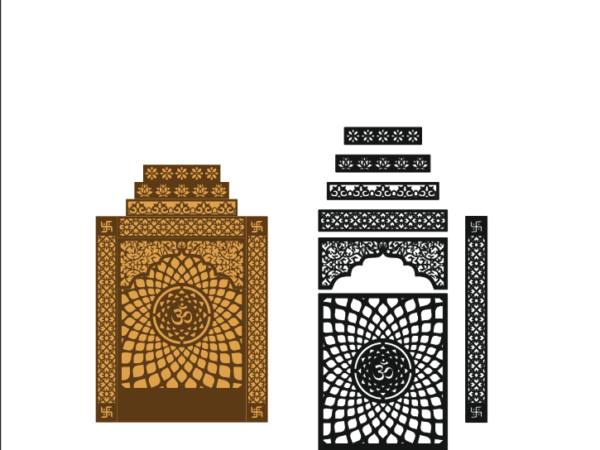 2D Pooja Room CNC Design 13