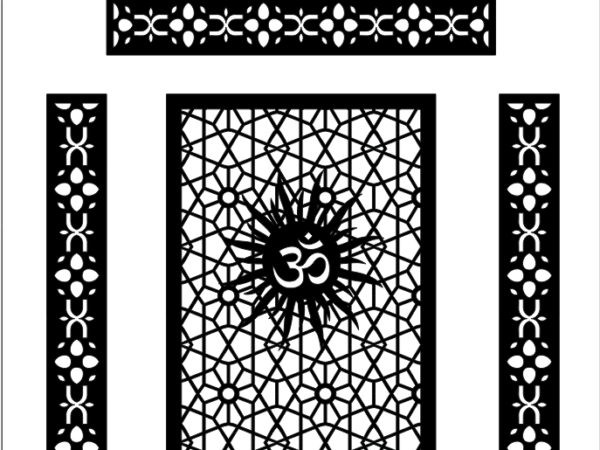 2D Pooja Room CNC Design 14