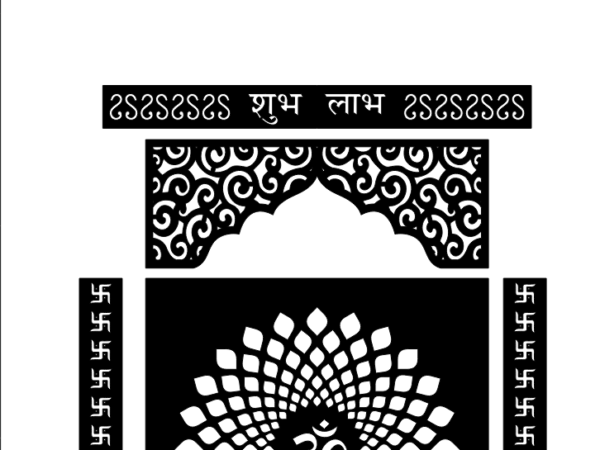 2D Pooja Room CNC Design 15