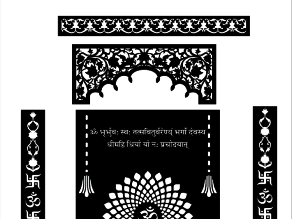 2D Pooja Room CNC Design 16