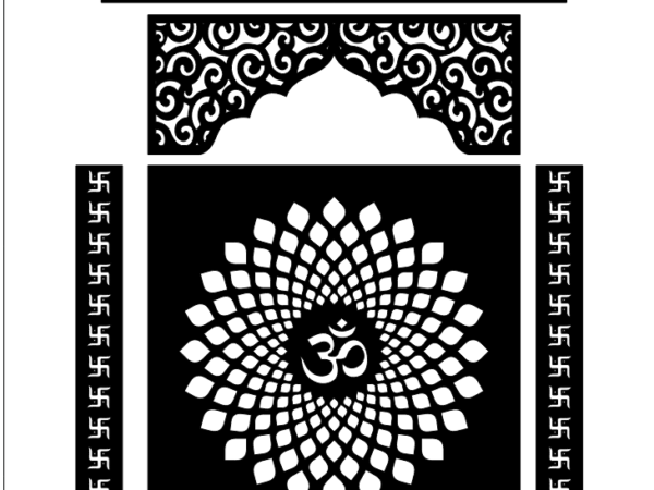 2D Pooja Room CNC Design 17