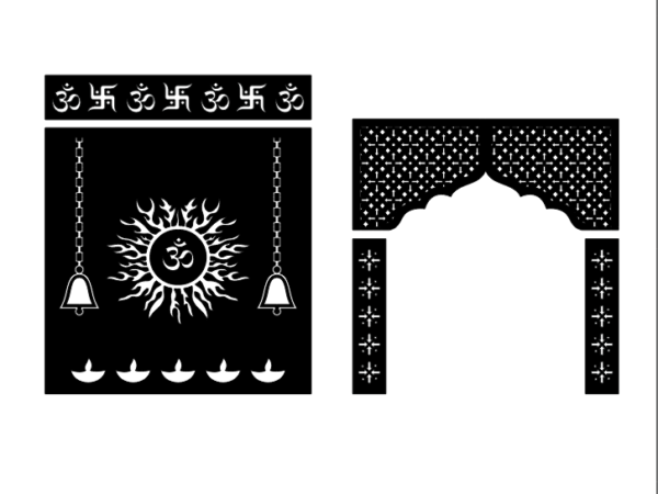 2D Pooja Room CNC Design 25